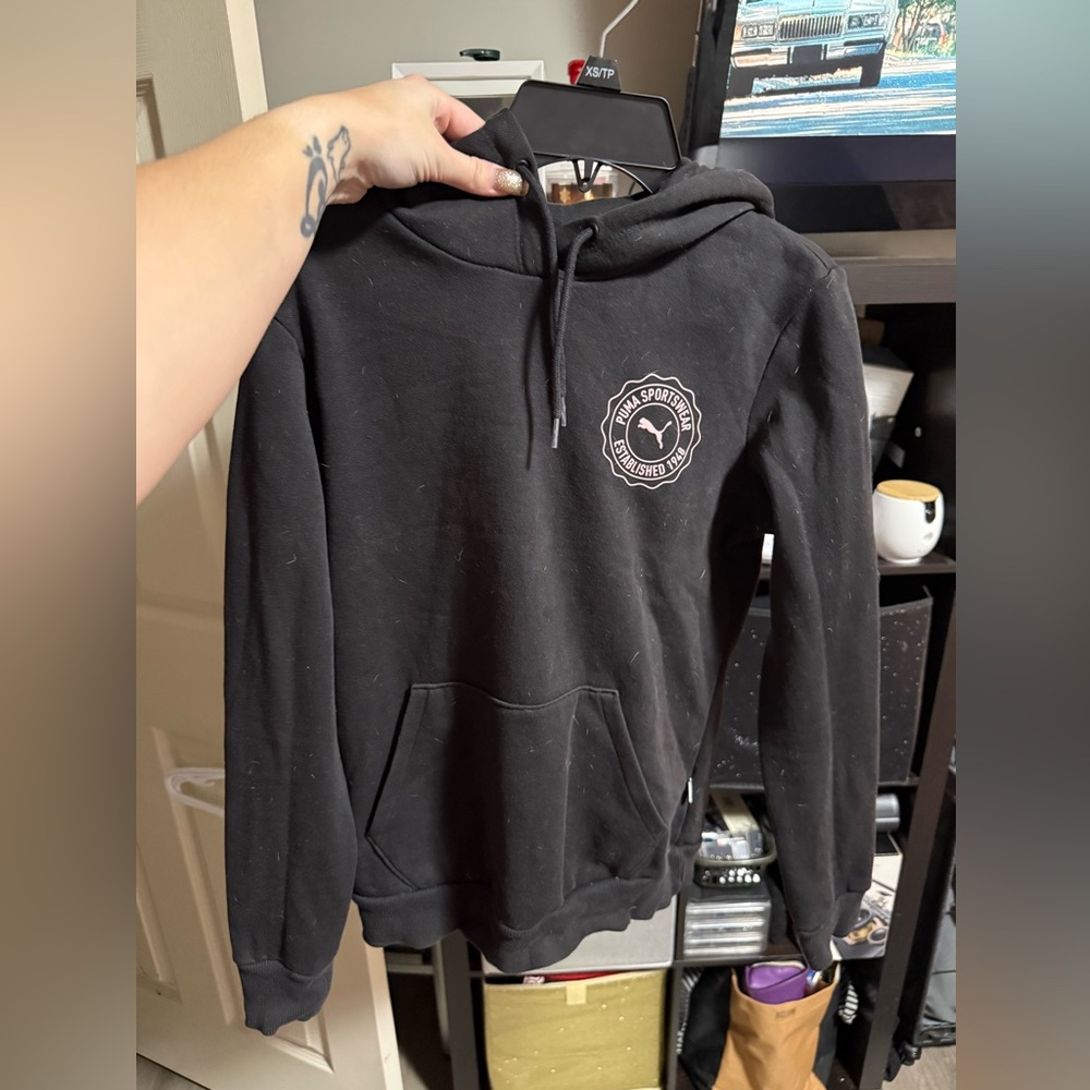 Puma Black Hoodie with Logo